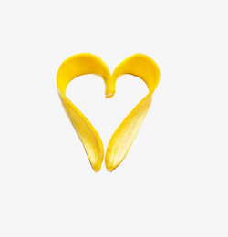 Banana Peel Spell Love, Love, Heart Shaped, Yellow PNG Image and ...