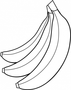 Colorable Bunch of Bananas - Free Clip Art
