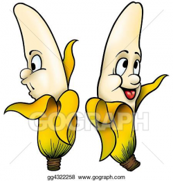 Stock Illustration - Two bananas. Clipart Drawing gg4322258 - GoGraph