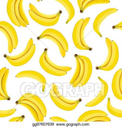 Vector Stock - Yellow banana seamless pattern. ripe bananas isolated ...
