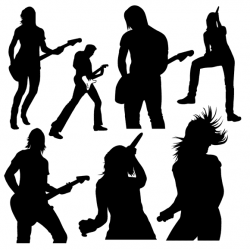 girl Rock Band Clip Art | Free Vector Set of Band, Live Music, and ...