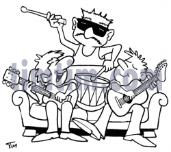 Free drawing of Band Practice BW from the category Music & Bands ...