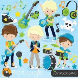 Boy rock band clipart - Prettygrafik Store