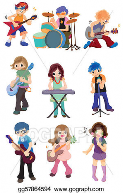 Vector Stock - Cartoon rock band icon . Clipart Illustration ...