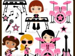 Girl Band Clipart 14 graphic elements of girls rock theme perfect ...