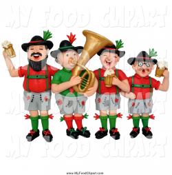 Food Clip Art of a 3d German Oktoberfest Band Cheering with Beer by ...