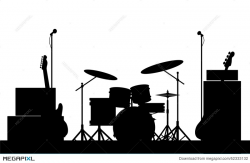 Rock Band Equipment Silhouette Illustration 52333132 - Megapixl