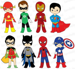 Superheroes - Digital clip art set - ironman, batman, flash ...