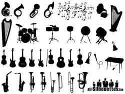 Free Vector Musical Instruments Silhouettes | Free Vectors ...
