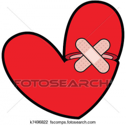 Bold And Modern Bandaid Clipart Clip Art Of Broken Heart With ...