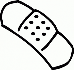 Bandaid Clipart Black And White - Letters
