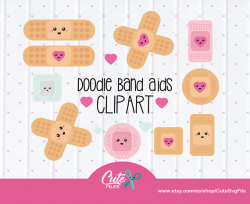 Doodle Bandaids Clipart Band aids medical clipart doc girl