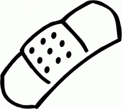 Bandaid Clipart Black And White - Letters
