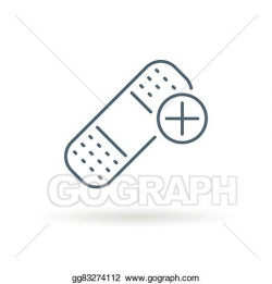 EPS Vector - Bandaid icon on white background. Stock Clipart ...