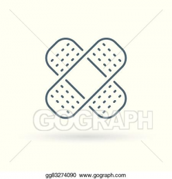EPS Vector - Bandaid icon on white background. Stock Clipart ...