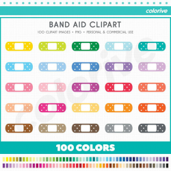 Band Aid clipart 100 rainbow colors medical bandaid bandage nurse ...