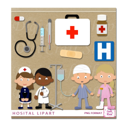 Digital Hospital Clipart Images. Doctor nurse patient needle IVand ...