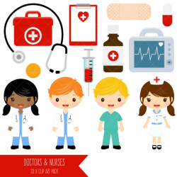 Doctor and Nurse Clipart / Cute Doctors and Nurses Clip Art /