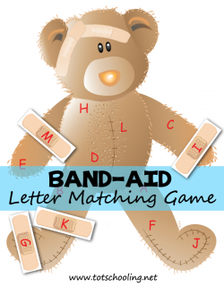 Band-Aid Bear Alphabet Matching | Totschooling - Toddler, Preschool ...