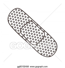 Vector Clipart - Silhouette band aid medicated icon. Vector ...