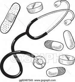 Vector Illustration - Medical objects sketch. Stock Clip Art ...
