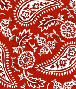 Modern Paisley Print - large Red Bandana Pattern SAMPLE SALE art ...