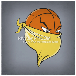 Bandit Basketball Graphic with a Bandana