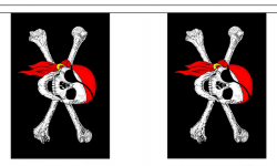 PIRATE WITH BANDANA BUNTING - 3 METRES 10 FLAGS