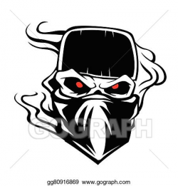 Vector Illustration - Skull bandana hat outlaw. Stock Clip Art ...