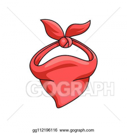 Vector Illustration - Red cowboy bandana neck scarf isolated ...