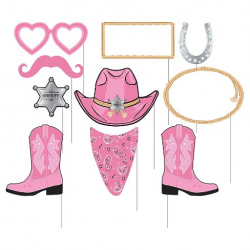 10ct Pink Bandana Cowgirl Photo Booth Props : Target