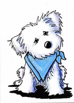 Art: Maltese in Blue Bandana by Artist KiniArt | Dogs! | Pinterest ...