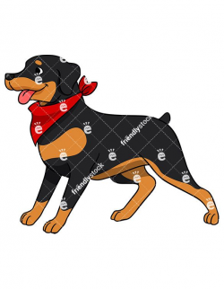 Cool Rottweiler Dog Cartoon Vector Clipart | Rottweiler dog, Dog ...