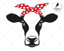 Cow head bandana svg, cow svg, cow bandana svg, farm svg ...