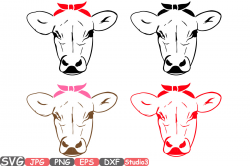 Cow Head whit Bandana Silhouette SVG cowboy western Farm Milk 772S ...