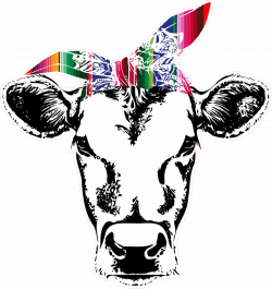 Cow with Bandana- Serape – Albb Blanks