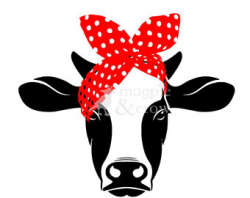Cow with bandana svg | Etsy