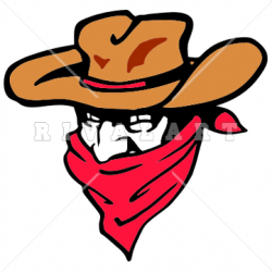 Mascot Clipart Image of Cowboy Wearing A Bandana Over His Mouth ...