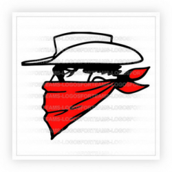 Mascot Logo Part of Cowboy Wearing A Bandana Over His Mouth
