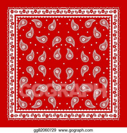 Vector Art - Red paisley bandana simple pattern. Clipart ...
