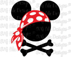 Pirate Mickey Mouse Bandana Crossbones Disney Halloween Cutting File ...