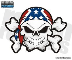 Rebel Flag Bandana Confederate Skull Crossbones Sticker Decal ...