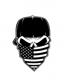 American Flag Bandana Skull Vinyl Decal Sticker Art Design Murals ...