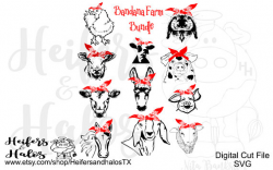 Bandana Farm Bundle digital cut file svg pdf png eps dxf