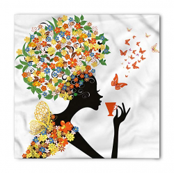 Amazon.com: Floral Bandana by Lunarable, Woman Silhouette with Hot ...