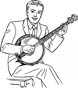 Man Playing Banjo clip art Free vector in Open office drawing svg ...