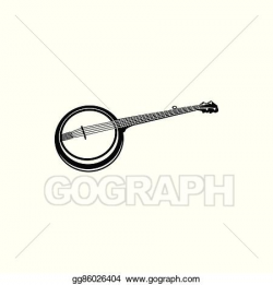 Clip Art Vector - Banjo, folk music instrument icon. Stock ...