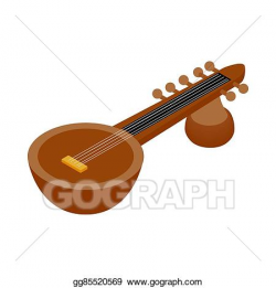 Drawings - Traditional indian sarod icon, isometric 3d style. Stock ...