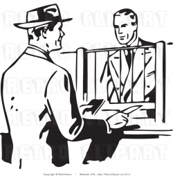 Vintage Bank Teller Clipart