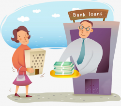 A Woman Who Borrows Money From A Bank, Loan, Borrow Money, Debts PNG ...